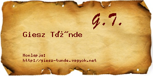 Giesz Tünde névjegykártya